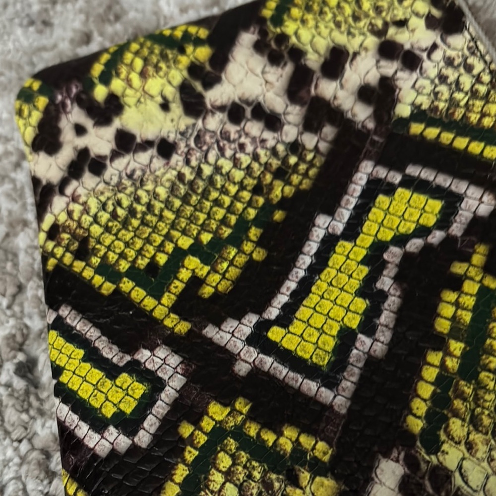 Clare V Yellow and Black Snakeskin Pouch - Picture 4 of 7